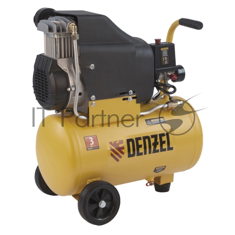 Компрессор DENZEL воздушный DLC1300/24 безмасляный 1,3 кВт, 24 литра, 206 л/мин/ 58171