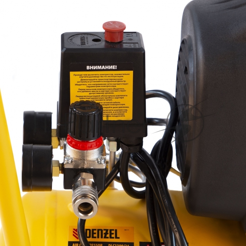 Компрессор DENZEL воздушный DLC1300/24 безмасляный 1,3 кВт, 24 литра, 206 л/мин/ 58171