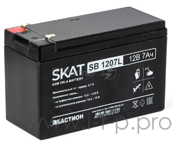 Аккумулятор свинцово-кислотный SKAT SB 1207L SKAT SB 1207L, 12В, 7Ач