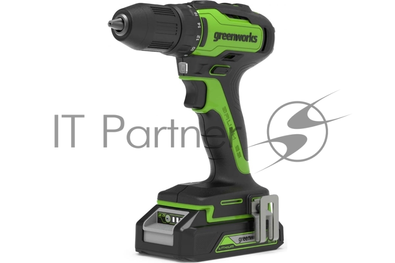 Дрель-шуруповерт аккумуляторная Greenworks 24В 3704007UA (в комплекте с АКБ 24В 2Ач и зарядн.уст-ом)