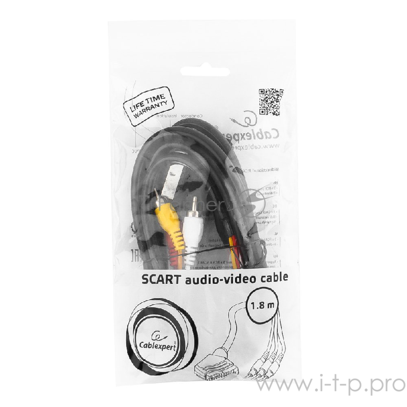 Кабель Кабель аудио/видео Gembird 1 x RCA x 3 (male) / 1 x SCART (male), 1.8 м CCV-519