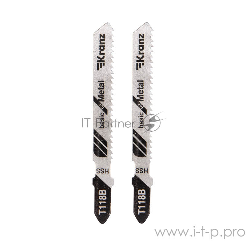 Пилка для электролобзика по металлу KRANZ T118B 76 мм 12 зубьев на дюйм 3-6 мм (2 шт./уп.)