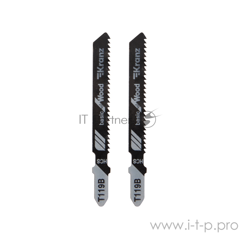 Пилка для электролобзика по дереву KRANZ T119B 76 мм 12 зубьев на дюйм 4-30 мм (2 шт./уп.)