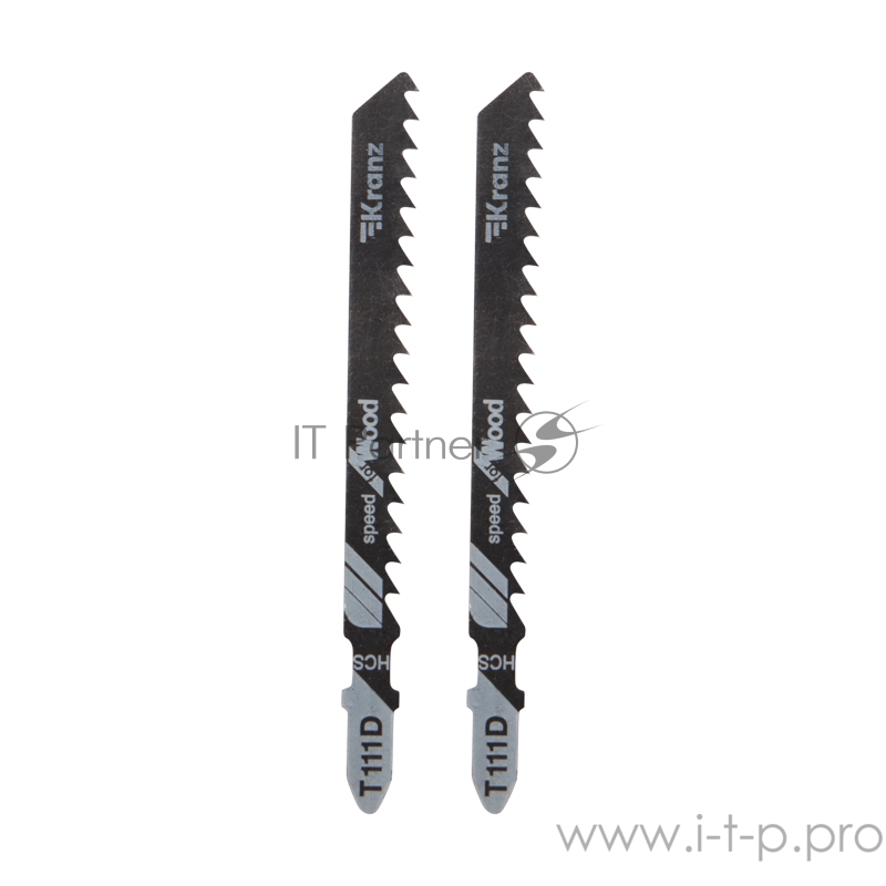 Пилка для электролобзика по дереву KRANZ T111D 100 мм 6 зубьев на дюйм 6-60 мм (2 шт./уп.)
