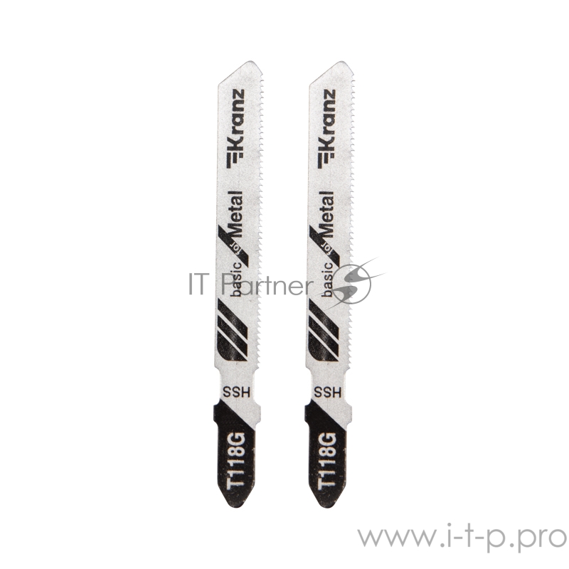 Пилка для электролобзика по металлу KRANZ T118G 76 мм 25 зубьев на дюйм 0,9-1,2 мм (2 шт./уп.)