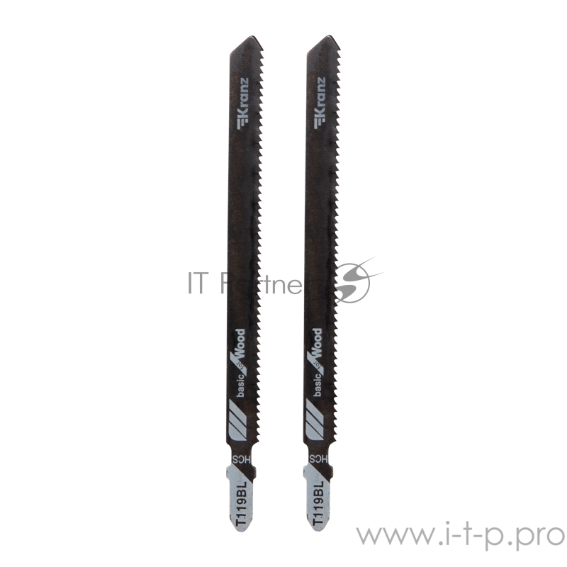 Пилка для электролобзика по дереву KRANZ T119BL 132 мм 12 зубьев на дюйм 4-100 мм (2 шт./уп.)
