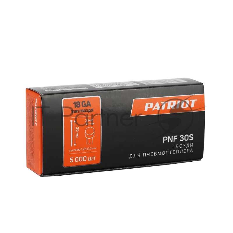 Гвозди PNF 30S для пневмостеплера ANG 210R, отделочные, тип 18GA, сеч.1.25x1.0, шляпка 2 мм, длина 30 мм, сталь, 5000 шт.