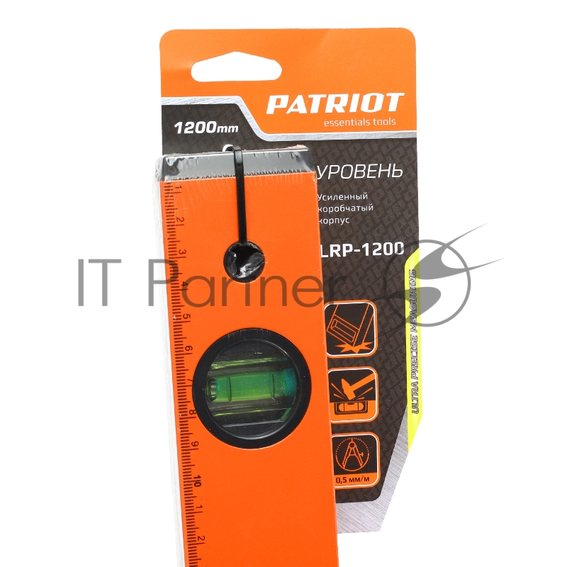 Уровень PATRIOT LRP-1200, магнитный, алюминиевый фрезерованный, усиленный, 1200мм