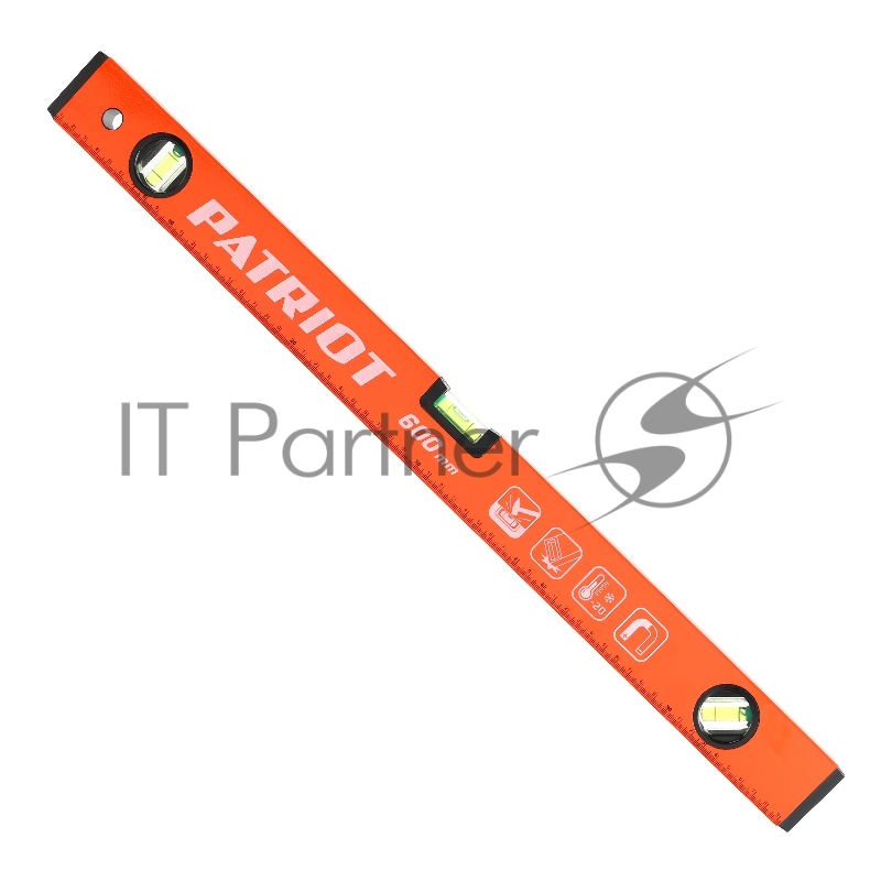 Уровень PATRIOT LRP-600, магнитный, алюминиевый фрезерованный, усиленный, 600мм