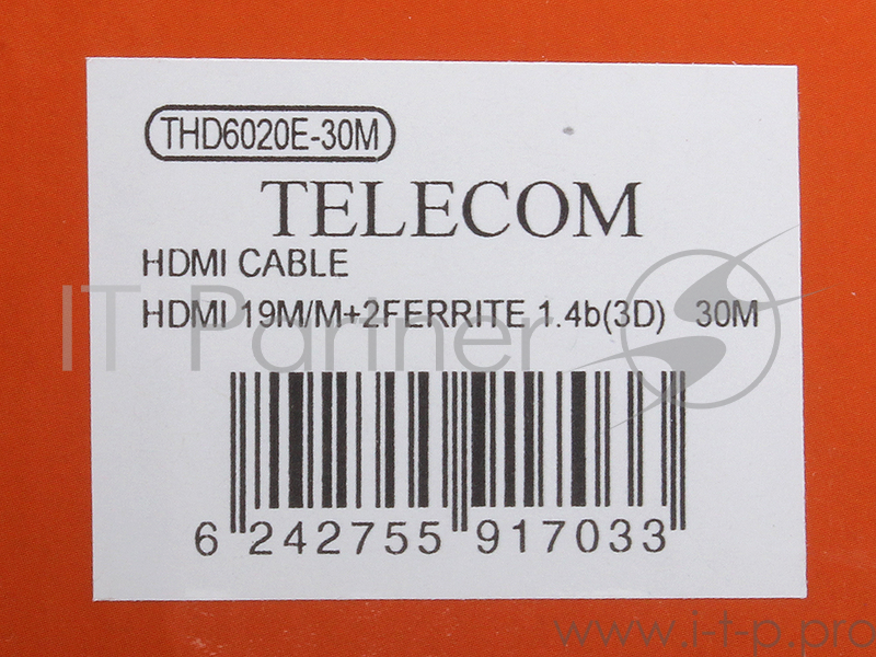 Кабель Telecom Кабель (CG511D-30M) HDMI 19M/M 1.4V+3D , 30м, позолоченные контакты, 2 фильтра 6242755917033 / 6937510887507 6939510844184
