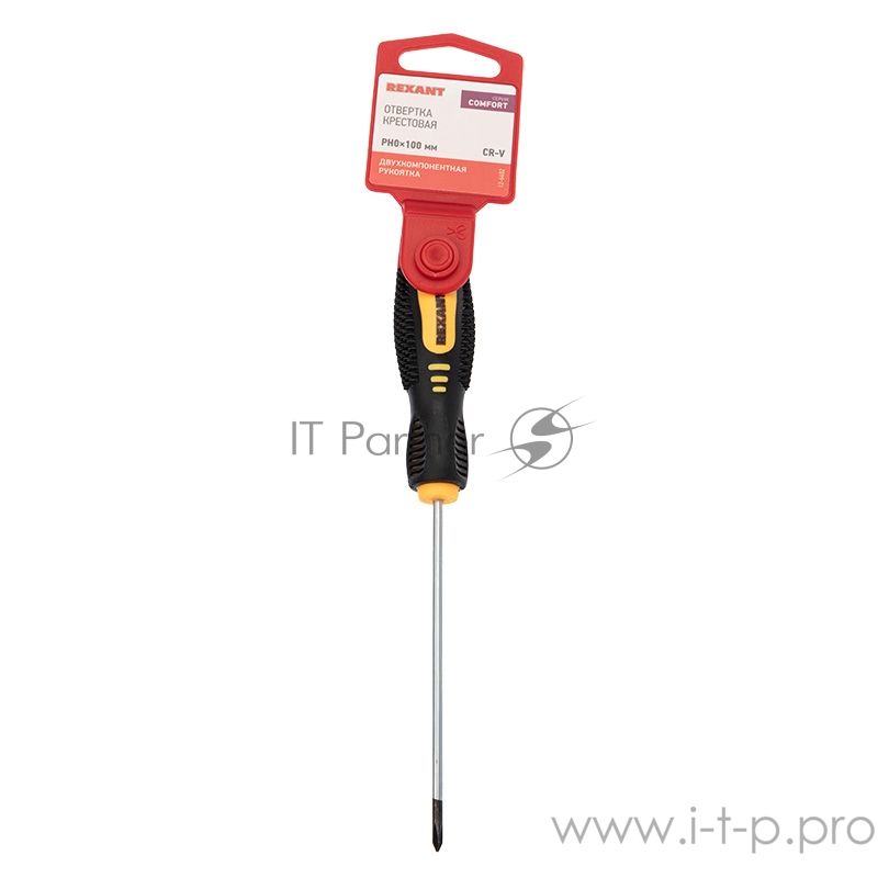 Отвертка крестовая PH 0х100 мм, двухкомпонентная рукоятка REXANT