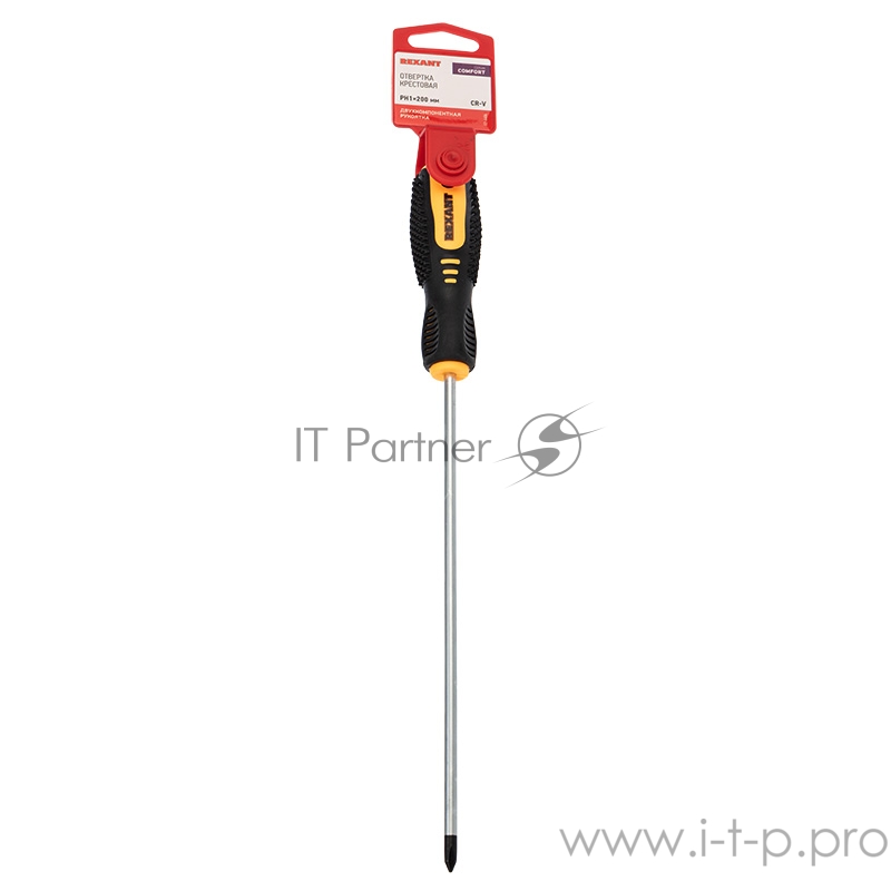 Отвертка крестовая PH 1х200 мм, двухкомпонентная рукоятка REXANT