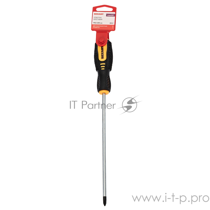 Отвертка крестовая PH 2х200 мм, двухкомпонентная рукоятка REXANT