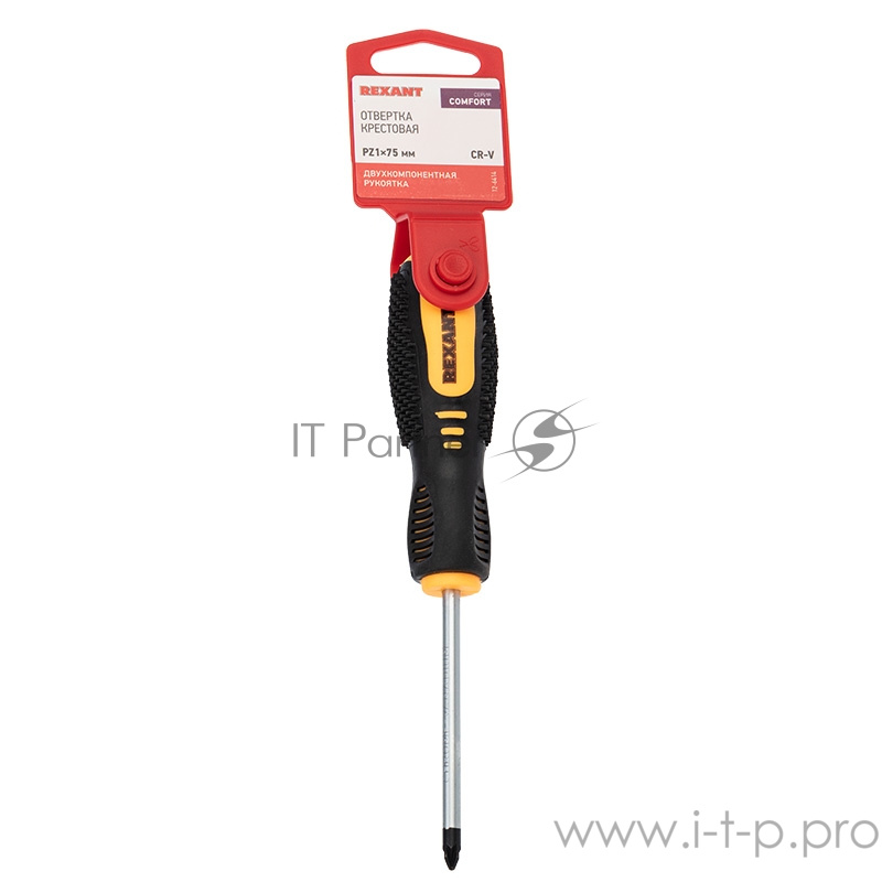 Отвертка крестовая PZ 1х75 мм, двухкомпонентная рукоятка REXANT