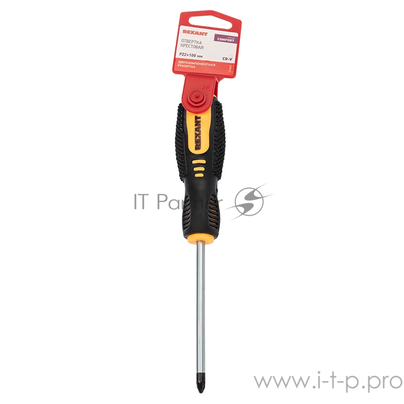 Отвертка крестовая PZ 2х100 мм, двухкомпонентная рукоятка REXANT