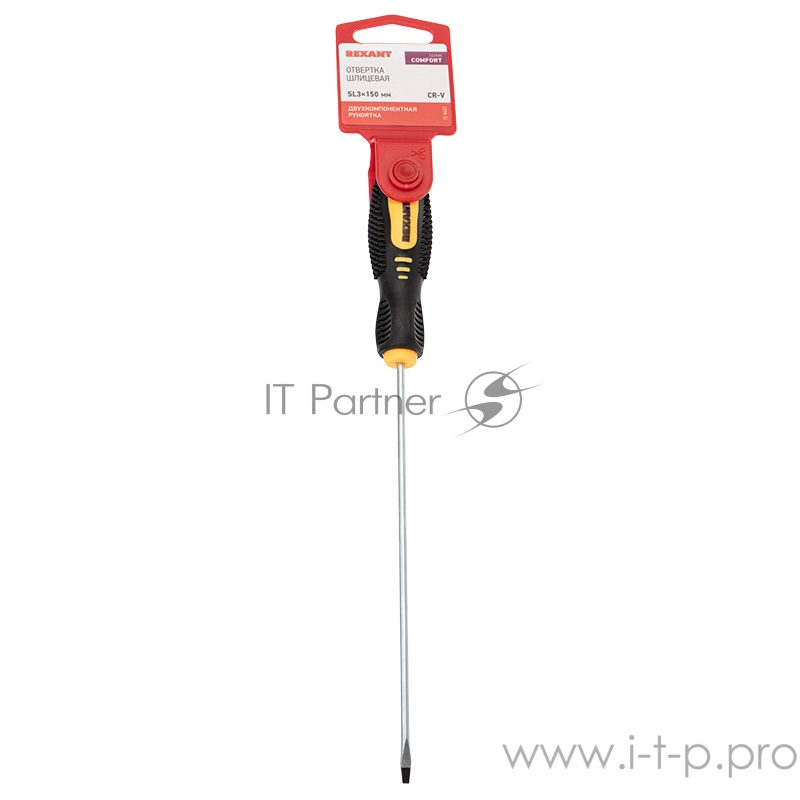 Отвертка шлицевая SL 3х150 мм, двухкомпонентная рукоятка REXANT