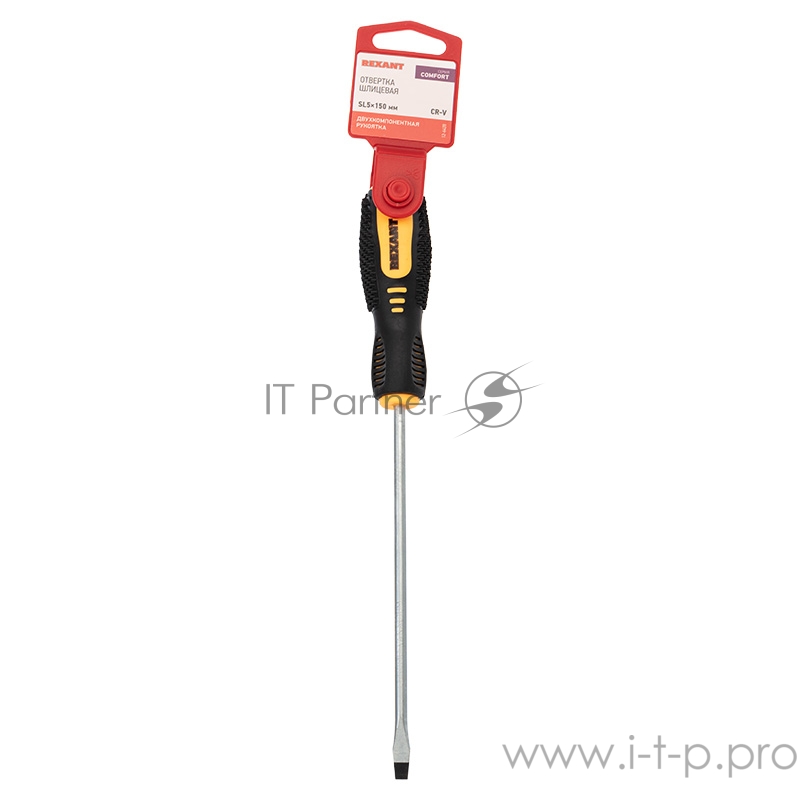 Отвертка шлицевая SL 5х150 мм, двухкомпонентная рукоятка REXANT