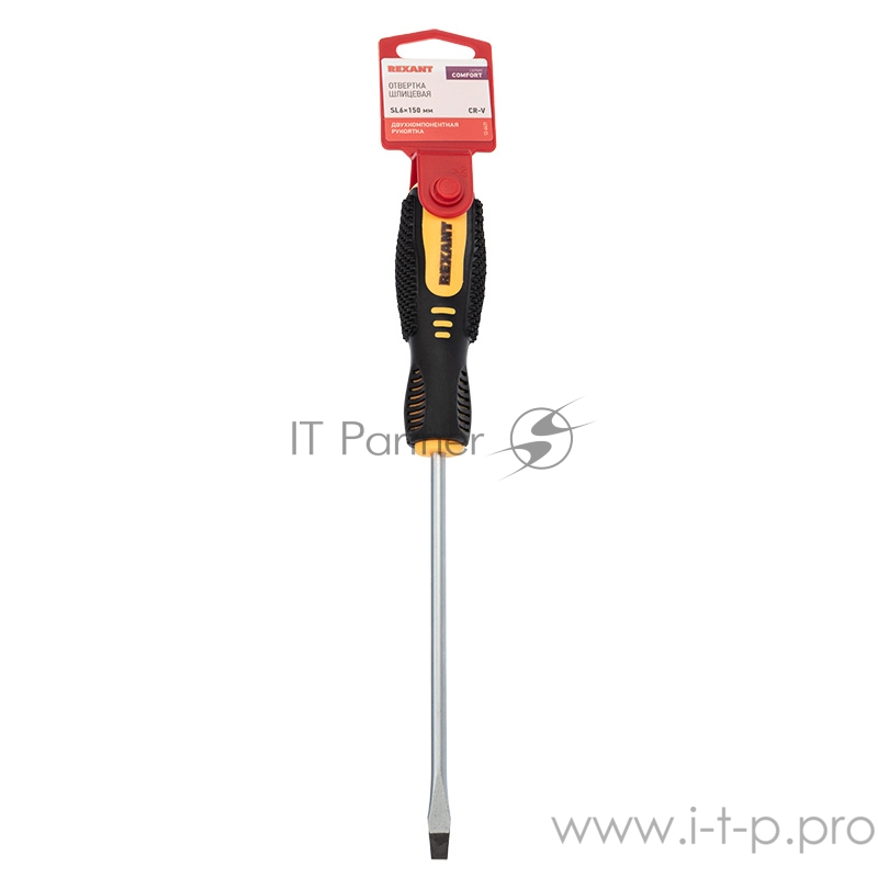 Отвертка шлицевая SL 6х150 мм, двухкомпонентная рукоятка REXANT
