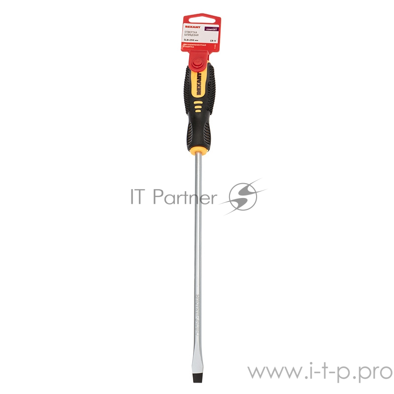 Отвертка шлицевая SL 8х250 мм, двухкомпонентная рукоятка REXANT