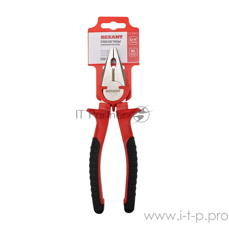 Плоскогубцы комбинированные REXANT 200 мм никелированные, двухкомпонентные рукоятки