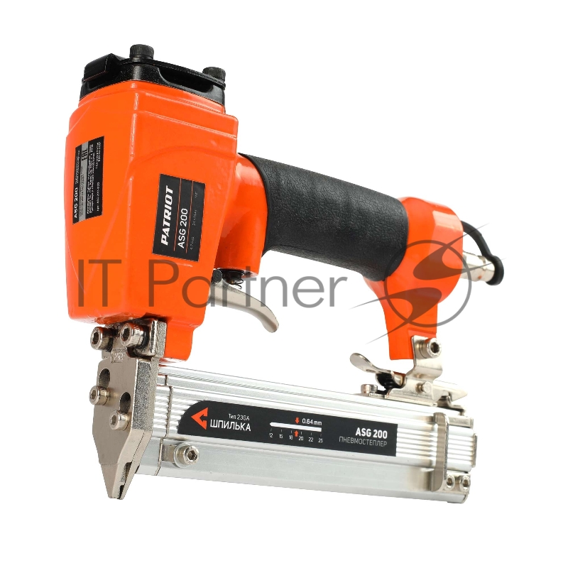 Пневмостеплер шпилькозабивной PATRIOT ASG 200, 23 л/мин, шпилька - Тип 23 (23GA) длина 12-25 мм сечение 0,64 мм, 100 шт.