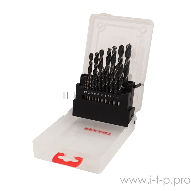 Набор сверл по металлу 1-10 мм (через 0,5 мм), 19 шт., HSS 4241 REXANT