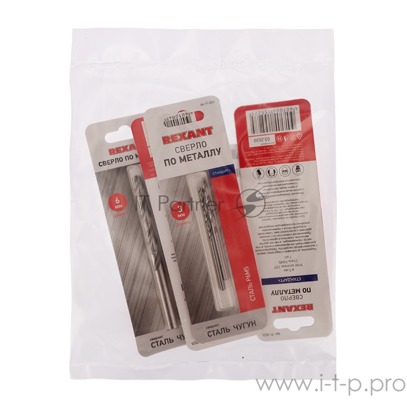 Набор сверл по металлу Слесарь Mini (P6M5) диаметр 3-4-5-6 мм (4 шт.) REXANT