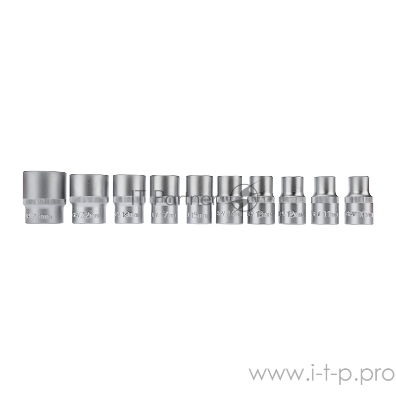 Набор торцевых головок REXANT 1/2, головки 10-24 мм, с трещоточным ключом, 12 предметов