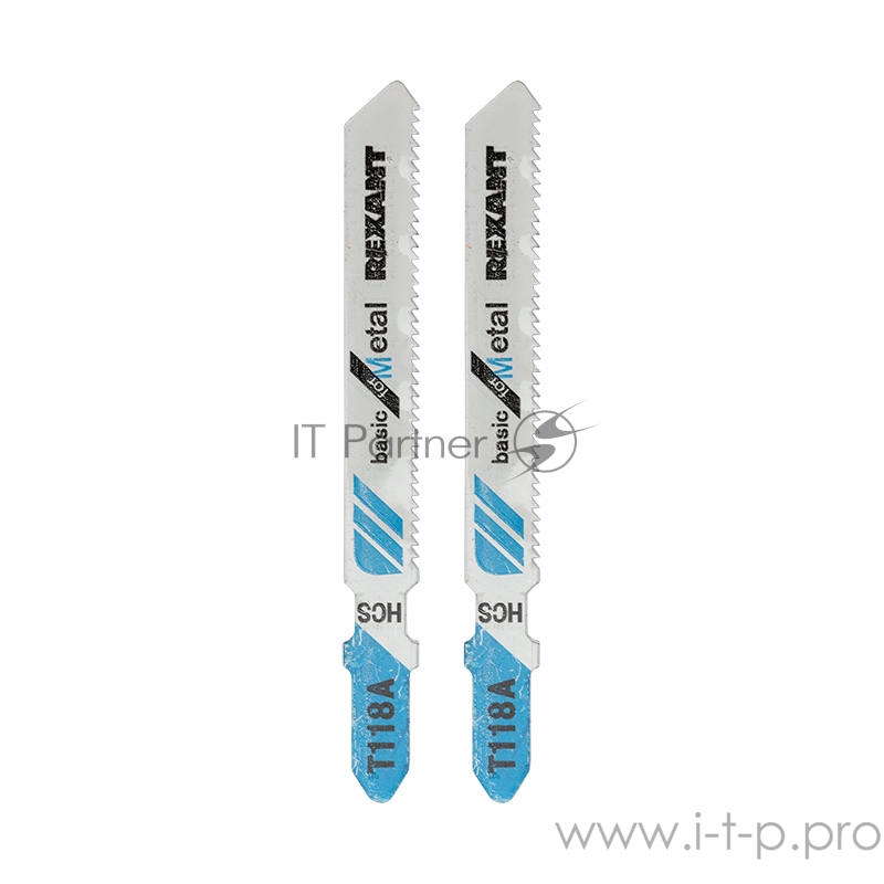 Пилка для электролобзика 75 мм 21 з/д 1,5-3 мм T118A (2 шт./уп.) (металл) REXANT
