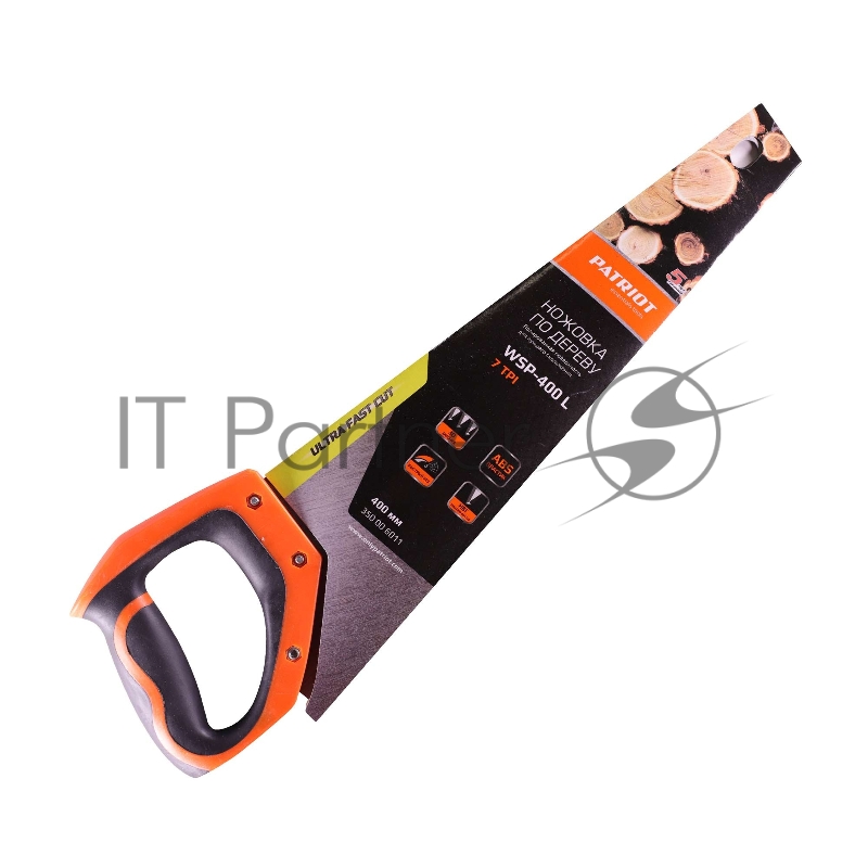 Ножовка PATRIOT WSP-400L, по дереву, 7 TPI крупный зуб, 3-х сторонняя заточка, 400мм