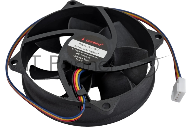 Вентилятор Gembird для корпуса 90x90x25, гидродинамический, 4 pin, провод 30 см (D9025HM-4)