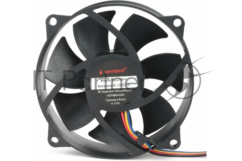 Вентилятор Gembird для корпуса 90x90x25, гидродинамический, 4 pin, провод 30 см (D9025HM-4)