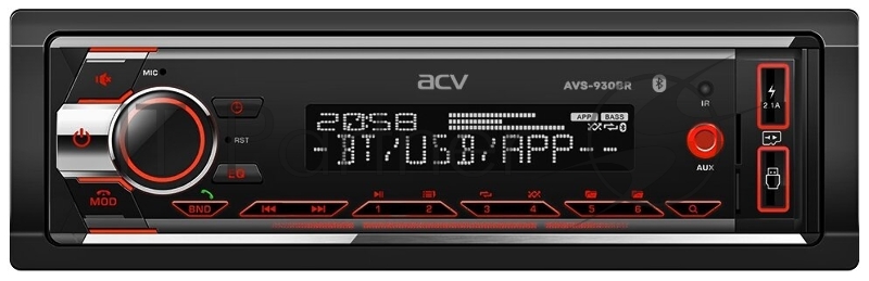 Автомагнитола ACV AVS-930BR 1DIN 4x50Вт