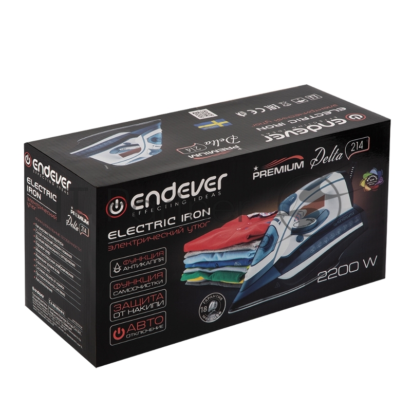Утюг ENDEVER Delta 214 белый/голубой