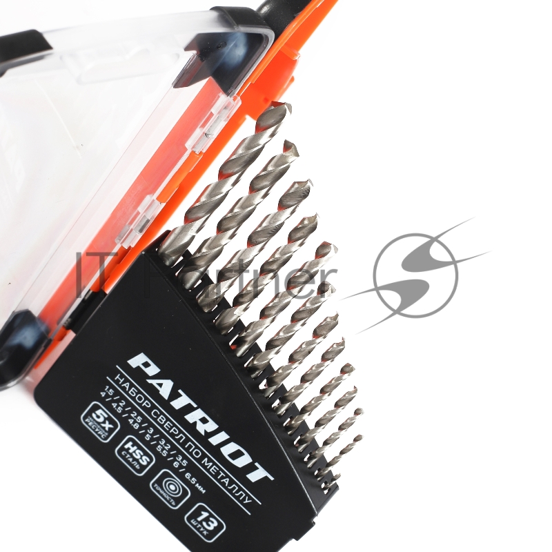 Набор сверл по металлу PATRIOT, быстрорежущая сталь, 13 шт: 1,5-6,5мм, в пластиковом боксе
