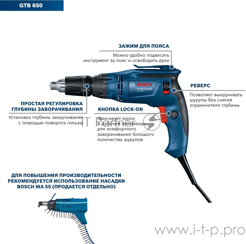 Сетевой шуруповерт Bosch GTB 650