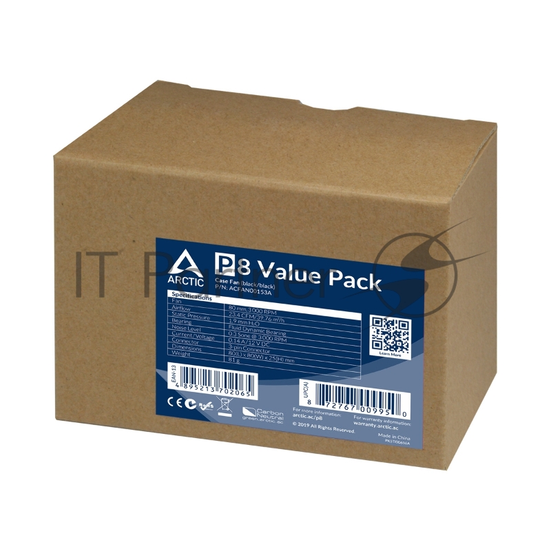 Вентилятор корпусной ARCTIC P8 Value Pack (Black/Black) (5pc) (ACFAN00153A)