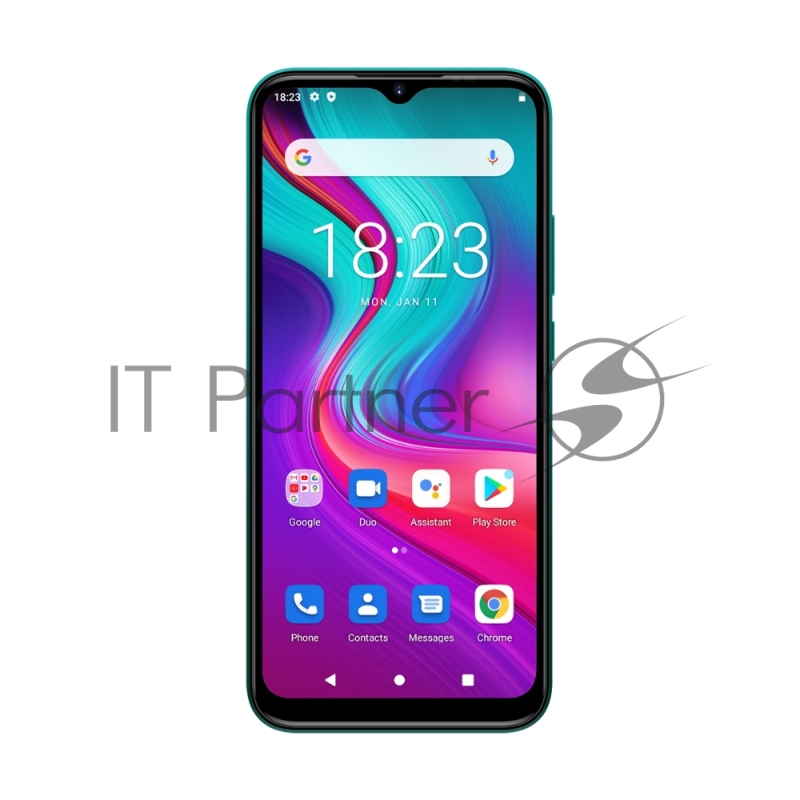 Смартфон Doogee Doogee X96 Pro Tropical Green, 16,56 см (6.52) 20:9 720x1600, 8x1,6 ГГц, 8 Core, 4GB RAM, 64GB, up to 256GB flash, 13 МП+2 МП+2 МП+2 МП/8Mpix, 2 Sim, 2G, 3G, LTE, BT v4.2, Wi-Fi, GPS, Micro-USB, 5400 мА·ч, Android 11, 198g, 165,2 ммx7
