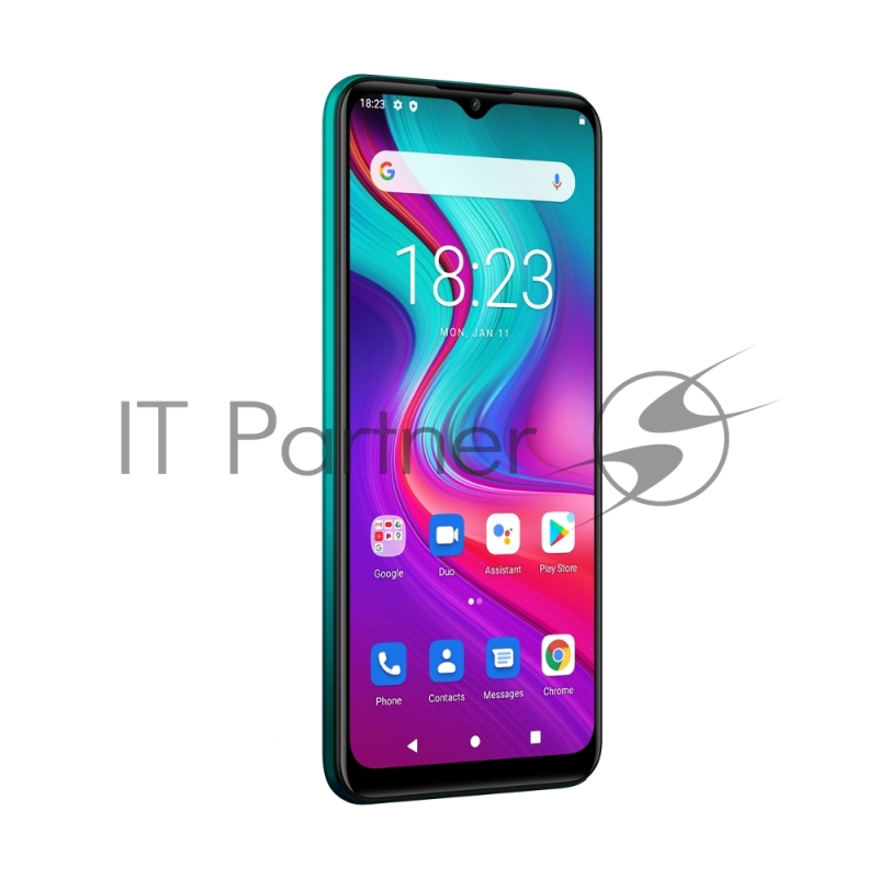 Смартфон Doogee Doogee X96 Pro Tropical Green, 16,56 см (6.52) 20:9 720x1600, 8x1,6 ГГц, 8 Core, 4GB RAM, 64GB, up to 256GB flash, 13 МП+2 МП+2 МП+2 МП/8Mpix, 2 Sim, 2G, 3G, LTE, BT v4.2, Wi-Fi, GPS, Micro-USB, 5400 мА·ч, Android 11, 198g, 165,2 ммx7