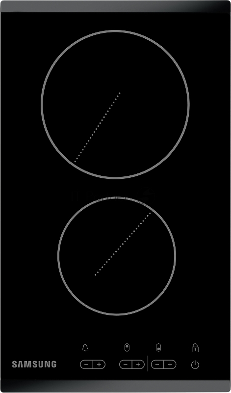 Встраиваемая электрическая панель Samsung NZ32R1506BK/WT 288 x 505 x 50 мм, стеклокерамика, 2 конфорки, сенсорное управление, защита от детей, светодиодный LED-дисплей, черный цвет