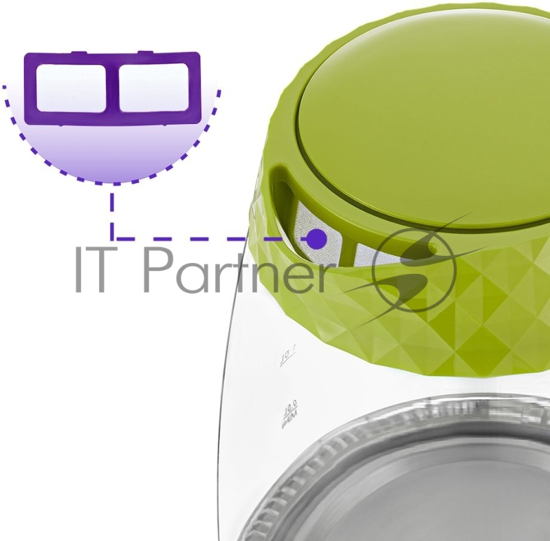 Чайник электрический Kitfort KT-6123-2 2л. 2200Вт салатовый (корпус: стекло)