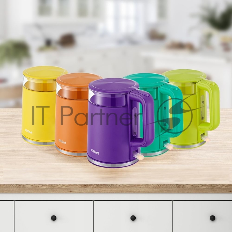 Чайник электрический Kitfort KT-6124-1 1.2л. 2200Вт фиолетовый (корпус: пластик)