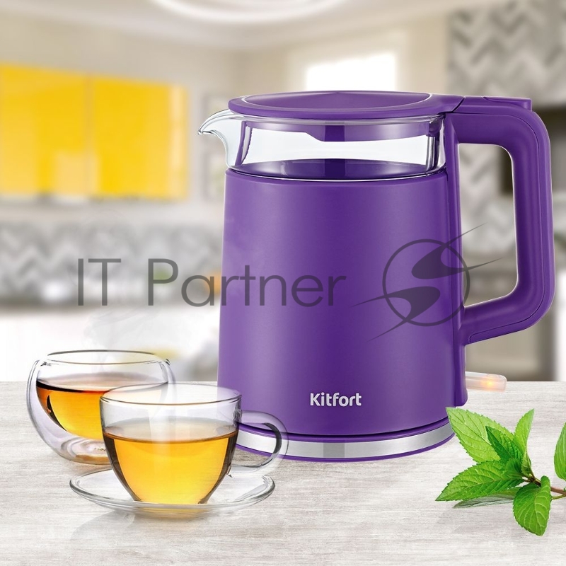 Чайник электрический Kitfort KT-6124-1 1.2л. 2200Вт фиолетовый (корпус: пластик)