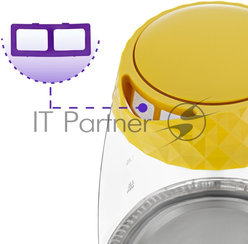 Чайник электрический Kitfort KT-6123-5 2л. 2200Вт желтый (корпус: стекло)