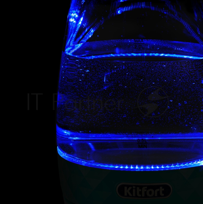 Чайник электрический Kitfort KT-6123-3 2л. 2200Вт бирюзовый (корпус: стекло)