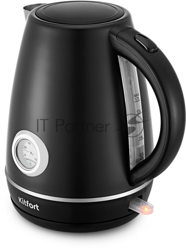 Чайник электрический Kitfort KT-6122 1.7л. 2200Вт черный (корпус: нержавеющая сталь/пластик)