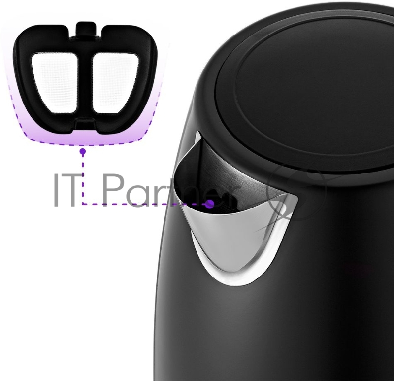 Чайник электрический Kitfort KT-6122 1.7л. 2200Вт черный (корпус: нержавеющая сталь/пластик)