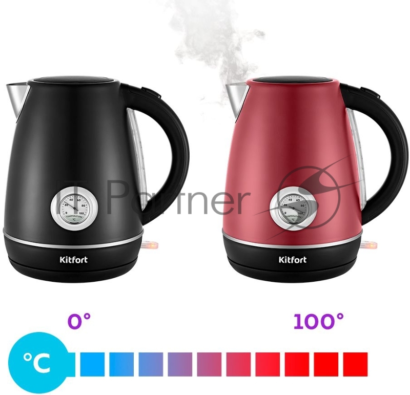 Чайник электрический Kitfort KT-6122 1.7л. 2200Вт черный (корпус: нержавеющая сталь/пластик)