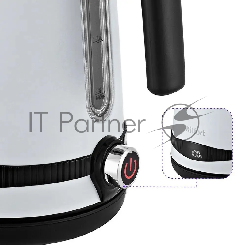 Чайник электрический Kitfort KT-6121-2 1.7л. 2200Вт белый (корпус: нержавеющая сталь/пластик)