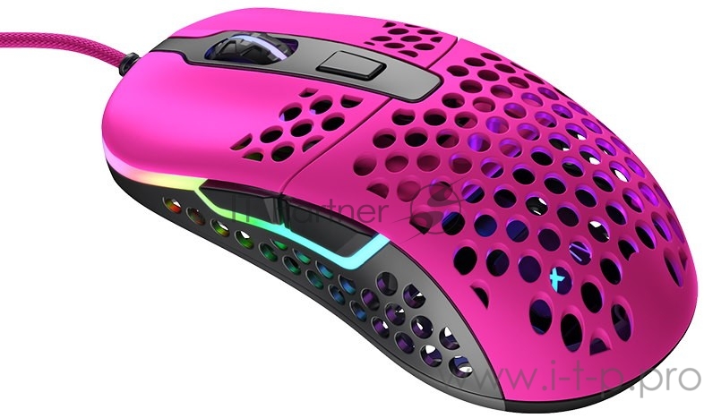 Игровая мышь Xtrfy M42 розовая (5 кнопок, OMRON, Pixart 3389, 16000 dpi, RGB подсветка, USB)